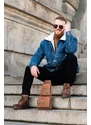 Paolo Peruzzi Plecak Męski Na Jedno Ramię Skórzany Brązowy Plecak Miejski T-38-Br