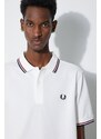 Fred Perry polo bawełniane Twin Tipped Shirt kolor biały z aplikacją M3600.T60