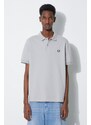 Fred Perry polo bawełniane Plain Shirt kolor szary z aplikacją M6000.R41