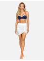 Miss Lou Damska biała spódniczka mini z siateczki na lato (S-M (36-38))