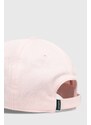 Lacoste czapka z daszkiem bawełniana kolor różowy gładka