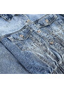 P.O.P. SEVEN Damska kurtka jeansowa nietoperz niebieska (5819-k)