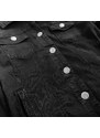 FIONINA JEANS Taliowana jeansowa kurtka damska czarna (f2331)