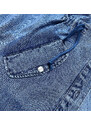 P.O.P. SEVEN Narzutka jeansowa z kapturem niebieska (pop5953-k)