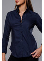 J STYLE Klasyczna koszula damska ciemnoniebieska (HH039-50)