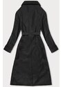Dwurzędowy klasyczny płaszcz damski ze skóry ekologicznej Ann Gissy czarny (AG6-30)