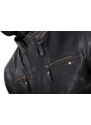 OLG950_1 - Klasyczna czarna kurtka męska skórzana ze stójką DORJAN