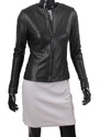 CHA450 - czarna kurtka skórzana damska w stylu kurtki chanelki DORJAN