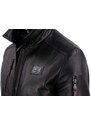 ZEN450 - klasyczna kurtka skórzana męska czarna z kołnierzem DORJAN