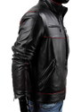 CARLO MONTI ARLP450 - Męska kurtka biker z czarnej skóry naturalnej rajdowa DORJAN