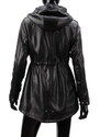 CARLO MONTI PAR450 - czarna kurtka parka damska ze skóry naturalnej DORJAN