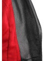 AUR450 - Rockowa ramoneska skórzana z czerwoną podszewką DORJAN