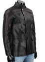 FLX450 - Uniwersalna czarna kurtka skórzana męska z kapturem DORJAN