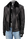 CARLO MONTI VTO450 - ciepła kurtka skórzana męska z czarnym futerkiem DORJAN