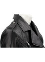 AUR450D - Ramoneska skórzana damska z czarnej skóry owczej DORJAN