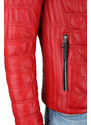 CARLO MONTI LUI462 - Czerwona kurtka skórzana męska pikowana lekko ocieplonaDORJAN
