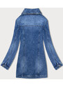GOURD JEANS jeansowa damska kurtka z przetarciami niebieska (GD8727-K)
