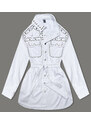 A'DORO Jeansowa kurtka damska oversize biała (M6959)