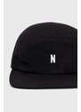 Norse Projects czapka z daszkiem bawełniana Twill 5 Panel Cap kolor czarny gładka N80.0126.9999