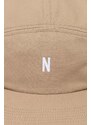 Norse Projects czapka z daszkiem bawełniana Twill 5 Panel Cap kolor beżowy gładka N80.0126.0966