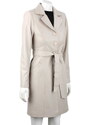 ROZ076 - klasyczny płaszcz skórzany damski w kolorze ecru DORJAN