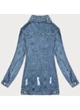 BELCCI Luźna kurtka jeansowa z przetarciami niebieska (T2850)