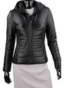 CARLO MONTI HLN450 - pikowana kurtka skórzana damska z odpinanym lisem DORJAN