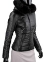 CARLO MONTI HLN450 - pikowana kurtka skórzana damska z odpinanym lisem DORJAN