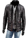 CARLO MONTI ELP450 - Kurtka skórzana pikowana męska z kożuszkiem eko DORJAN