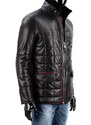 CARLO MONTI ELP450 - Kurtka skórzana pikowana męska z kożuszkiem eko DORJAN