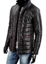 CARLO MONTI ELP450 - Kurtka skórzana pikowana męska z kożuszkiem eko DORJAN