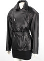IRA450 - Damska ramoneska oversize z czarnej skóry naturalnej DORJAN