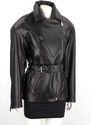 IRA450 - Damska ramoneska oversize z czarnej skóry naturalnej DORJAN