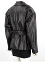 IRA450 - Damska ramoneska oversize z czarnej skóry naturalnej DORJAN