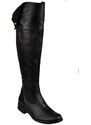 Obuwie Kozaki Damskie Oficerki Muszkieterki Czarne Wysokie cholewka za kolano skóra naturalna 803 ElitaBut