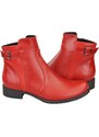 Obuwie Botki Damskie Zima skóra naturalna Czerwone 156 Z ElitaBut