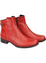 Obuwie Botki Damskie Zima skóra naturalna Czerwone 156 Z ElitaBut