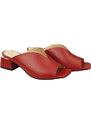 Obuwie Damskie Klapki Na Obcasie Czerwone Skóra naturalna 210 ElitaBut
