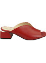 Obuwie Damskie Klapki Na Obcasie Czerwone Skóra naturalna 210 ElitaBut