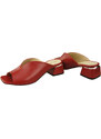 Obuwie Damskie Klapki Na Obcasie Czerwone Skóra naturalna 210 ElitaBut