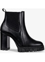 Czarne botki na słupku POLSKA SKÓRA Casu 2308