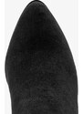 Czarne botki damskie z gumą na ozdobnym obcasie Casu D212X10-B