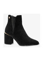 Czarne botki damskie z gumą na ozdobnym obcasie Casu D212X10-B