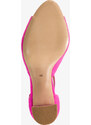 Fuksjowe sandały skórzane damskie na słupku t-bar z zakrytą piętą PRODUKT POLSKI Casu 2998-601-65