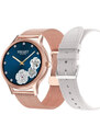 SMARTWATCH DAMSKI PACIFIC 18-2 - BRANSOLETA + PASEK: Rosegold / Biały (sy015b)