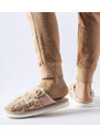 Gemre Beżowe ciepłe kapcie