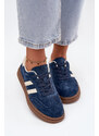 Butosklep Sneakersy Damskie Zamszowe Na Platformie Granatowe Sylviona