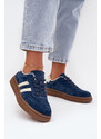Butosklep Sneakersy Damskie Zamszowe Na Platformie Granatowe Sylviona