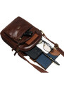Brązowa, skórzana listonoszka męska zamykana suwakiem PTN M23-TUM Peterson