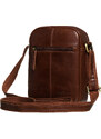 Brązowa, skórzana listonoszka męska zamykana suwakiem PTN M23-TUM Peterson